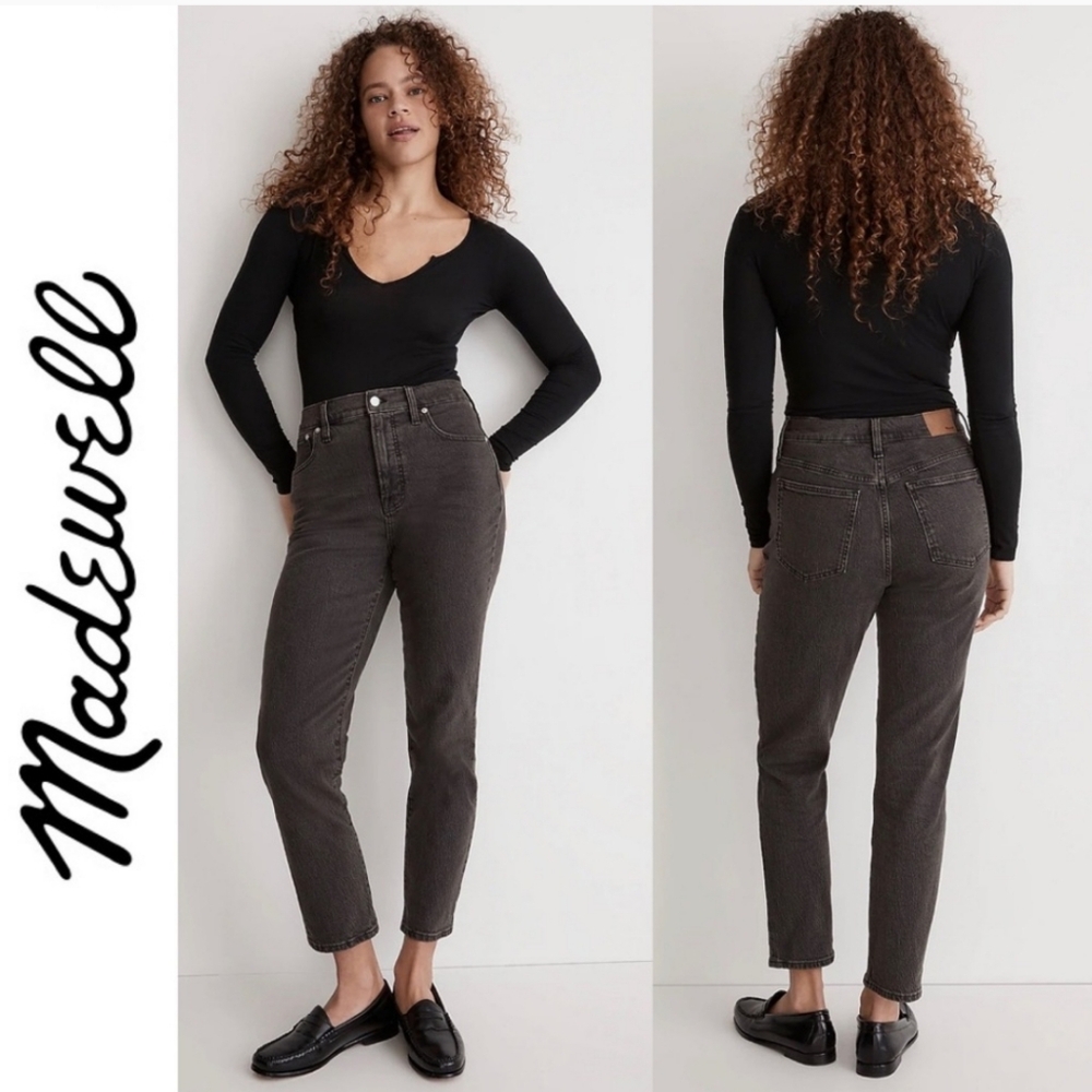 Madewell The Perfect Vintage Jean Lunar Wash Black Denim Jeans Mid Rise Size 30